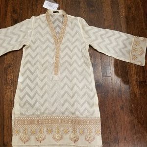 Sapphire Kurta. Net. Hand embroidered. Eid